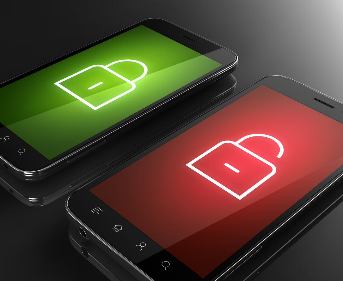 Smartphone with lock icon - security concept